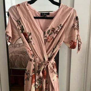 Lulus Romper Pink Blush Flowers Mini Short Mini S